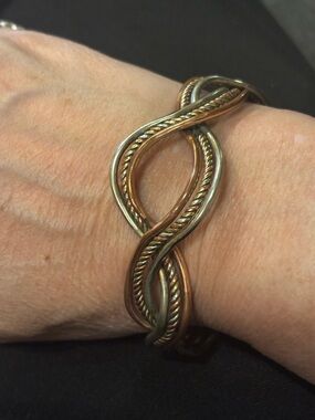 Helena Rose  Braided Tri-metal Bracelet
